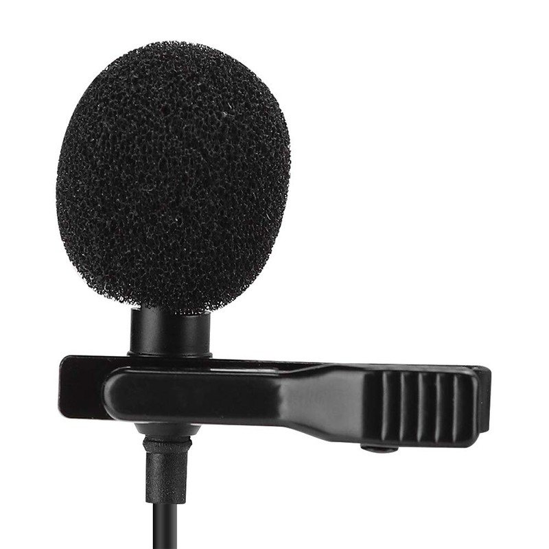 ASHATA -Plug Lavalier Microphone Clip On Omnidirectional 3.5mm Jack Condenser