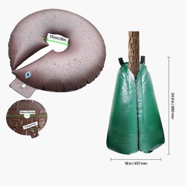 4 Pack Tree Watering Bags Slow Release, 20 Gallon Tree Watering Ring Bag, Reusable Drip Irrigation Water Pouch Automatic Drip System, Heavy Duty Watering System for Planting Gardening and Shrubs