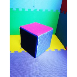 Castillo Didáctico Cubo De Texturas,  20x20cm. Didáctico, 6 Texturas Diferentes