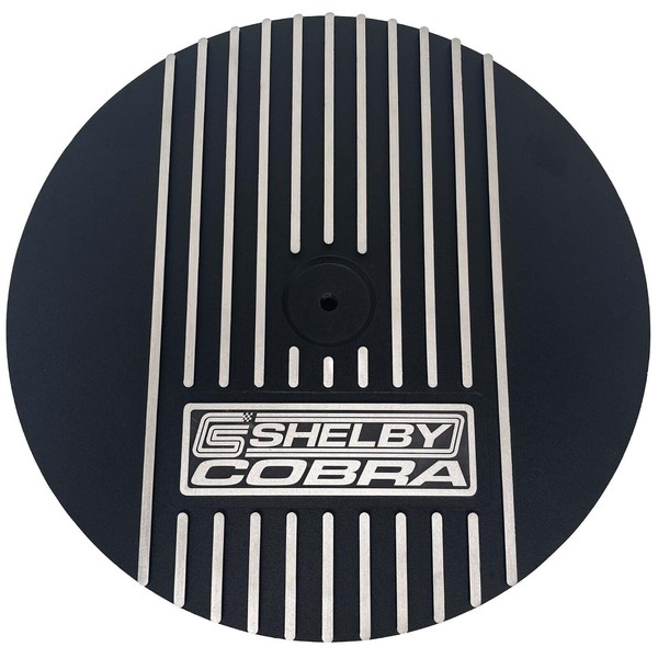 14” Round Shelby Cobra Air Cleaner Lid Kit - Black, Finned