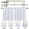 Home Queen White Water Resistant Bathroom Window Curtain, Waffle Textured
