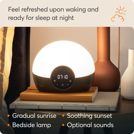 Lumie Lumie Bodyclock Glow 150 - Wake-up Light Alarm Clock with 10 Sounds and Sleep Sunset, White
