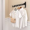 2 Pack Wall Mount Coat Hanger Holder Black Clothes Drying