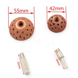 SaferCCTV Tire Buffing Wheel,42mm & 55mmTungsten Steel Bowl Type Tire Repair Grinding Head Coarse Grit Buffing Wheel with Linking Rod Tire Repair Tools