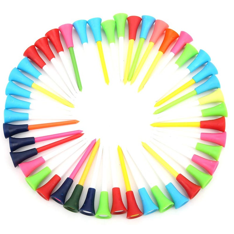 Soft Rubber Cushion Top Plastic Golf Tees 83mm 3.26inch Mixed