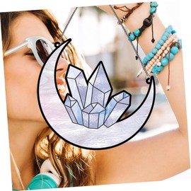 MERRYHAPY Acrylic Moon Pendant Wall Decor Crystal Moon Ornament Hanging Decor for Garden Balcony