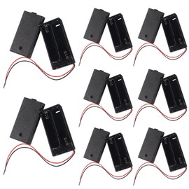 AITIAO 8Pcs 2 AA Battery Holder with Switch, 2X 1.5V AA Battery Holder Case with Wire and ON/Off Switch