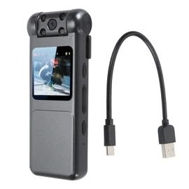 Wearable Camera 120 Degrees Rotatable Lens Portable Video Recorder Law Enforcement Pocket Camera with Night Vision Motion Detection 64GB