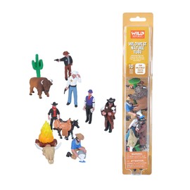 Wild Republic Figurines Tube, Cowboy Action Figures, Ten Piece West Set Kids Toys, Gifts for Boys, Wild West Figurines Tube (20817)