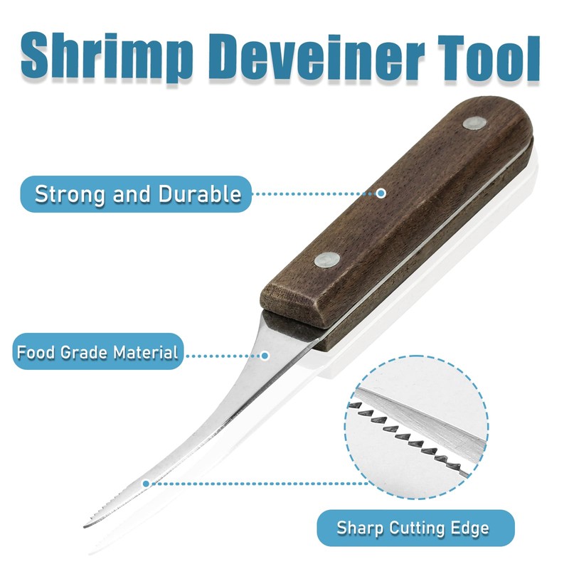 Vonty Shrimp Deveiner Tool Stainless Steel Shrimp Cleaner Knife with