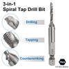 sourcing map Combination Drill and Tap Bit, Metric M3 x