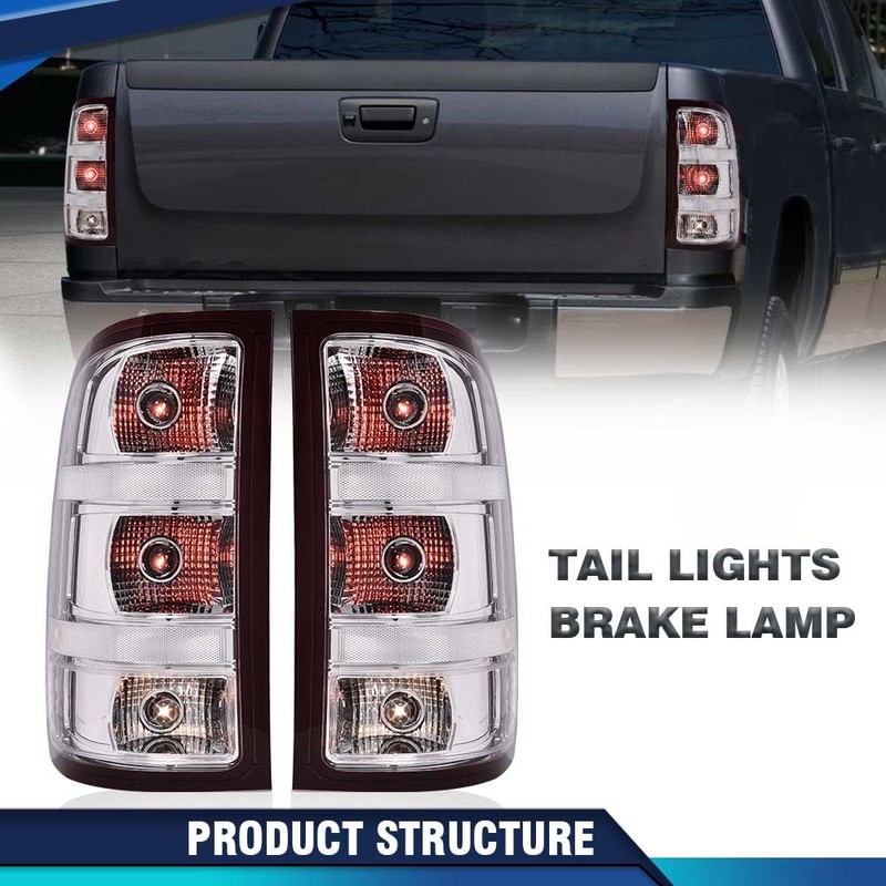 PIT66 Tail Light Assembly Compatible with 07-14 Chevy Silverado w/Single