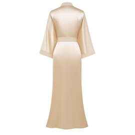 PRODESIGN Satin Kimono Robe Women Long Silky Kimono Bathrobe Sleepwear Wedding Bridesmaid Robe
