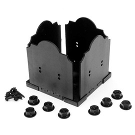Ozco Laredo Sunset 8x8 Post Base Kit, Includes Decorative Plates, Hex Cap Nuts, OWT Timber Screws, Galvanized Steel for Pergolas | 56609