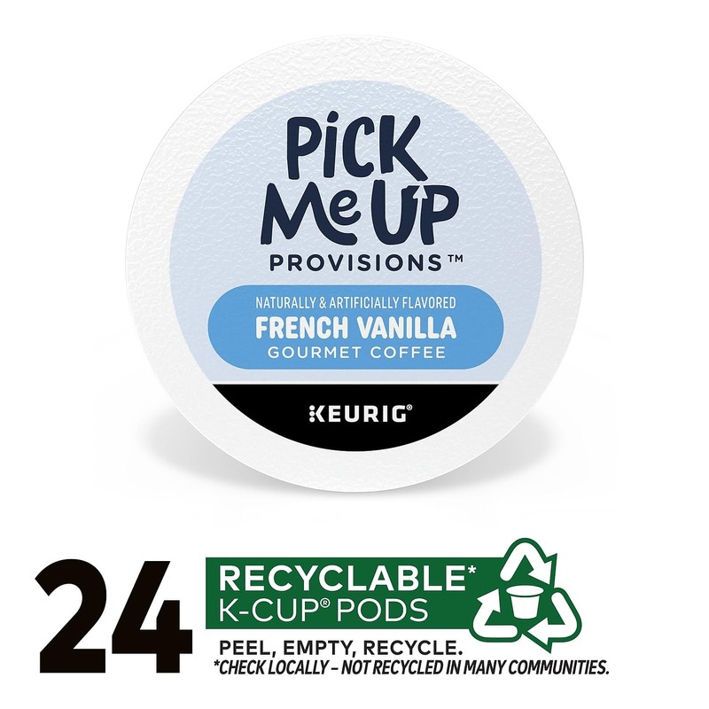 Pick Me Up Provisions French Vanilla Coffee K-Cup Pods, Light