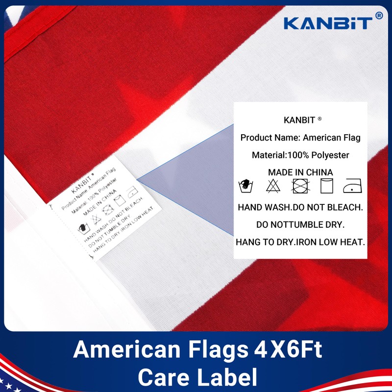 KANBIT American Flag 4x6 Ft, US Flags Polyester with Strong