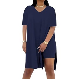 Difanlv Plus Size Womens 2 Piece Outfits Tracksuits Short Sleeve Tunic Tops Bodycon Shorts Sweatsuit Sets