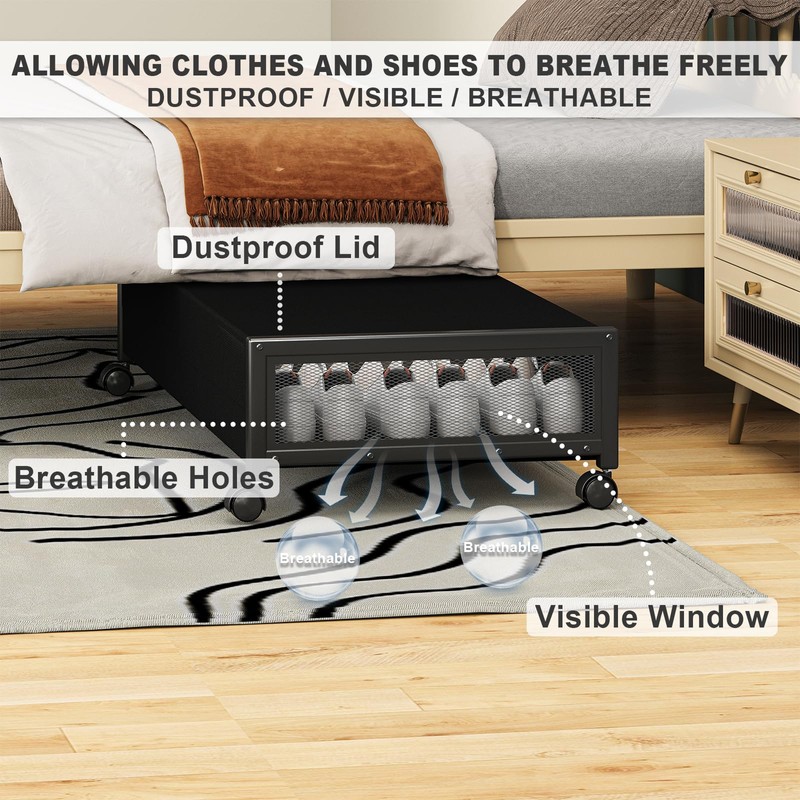 Fokyfok 2 pack Under the Bed Storage Containers,36" Underbed Storage