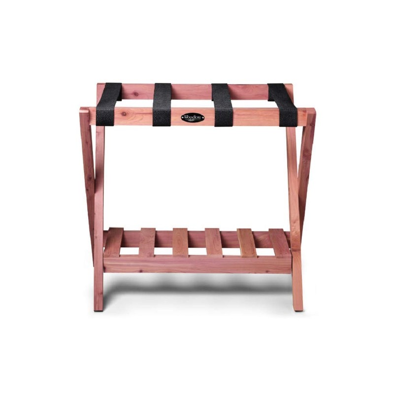 Woodlore Luggage Rack with Shoe Shelf for Guest Room,Bedroom and