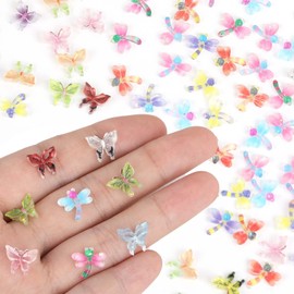 Giantree 100 Pcs Micro Resin Butterflies and Dragonflies for DIY Craft, Miniature Tiny Butterflies Dragonflies Crafts Dollhouse Decoration Terrarium Fairy Garden Landscaping Butterfly Dragonfly Decor