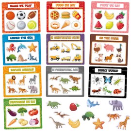 10Pcs Magnetic Color Sorting Set 60 Life Education Fridge Magnets for Kids, Football Animals Food Car Refrigerator Magnets for Color Sorting Shape Matching Early Education
