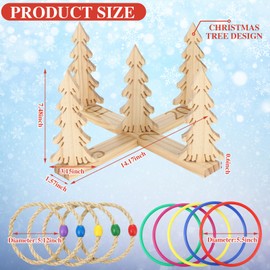 Liliful Christmas Tree Ring Toss Game Christmas Outdoor Yard Game Outdoor Toys Lawn Games for Adults Family Christmas Party Supplies Indoor Outdoor Games Backyard Toys, 5 Scoreboard 8 Rings
