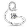 ZZ ZINFANDEL Boho Initial Sliver Rings for Woman,A-Z Statement Dainty