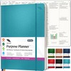 Purpose Planner Notebook B5 Hardcover 7.5”x9.8”- Teal Undated Daily, Weekly,
