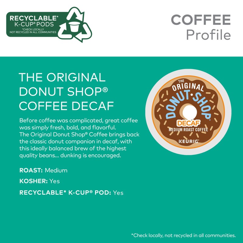 The Original Donut Shop Decaf Keurig Single-Serve K-Cup Pods, Medium