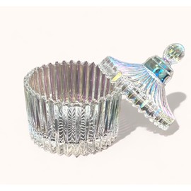 Elegant Crystal Iridescent AB Jar - Acrylic Dappen Dish for Nails - Manicure Jar, Clear