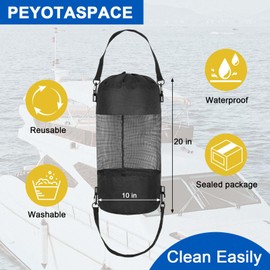 peyotaspace Waterproof Boat Trash Can, Boat Trash Bag Holder Washable Mesh, Reusable Fast Cleaning Pontoon Boat Accessories, Marine Boat Garbage Can for Fishing, Sandbar, or Camping