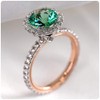 Classic 925 Sterling Silver 18K Rose Gold Natural Emerald Ring