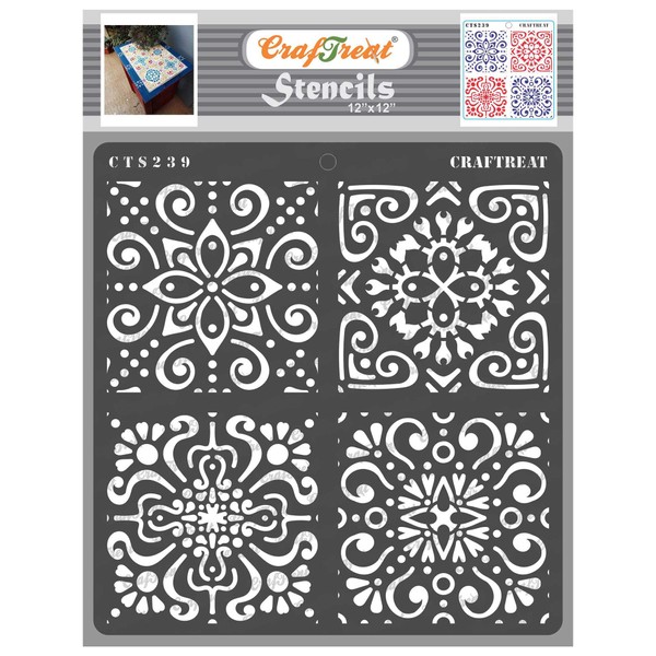 CrafTreat Moroccan Stencils for Painting on Wood, Wall, Tile, Canvas,