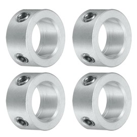 QUARKZMAN Set Screw Clamping Rings 10 mm Bore, Aluminium Shaft Clamping Rings, 16 mm OD and 8 mm Thick, Clamping Ring with Set Screw, Stop Ring for Linear Rod Shaft Guidance, Set of 4