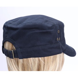 Leoodo Men’s, Women’s Military Army Style Cap Made Of Cotton, Adjustable Sun Cap for Hiking and Sports - navy
