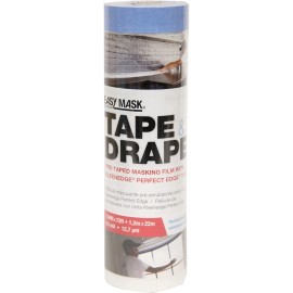 FixtureDisplays Trimaco Easy Mask 1.2m x 22m(4'x72') Tape & Drape Plastic Pretaped Drop Cloth