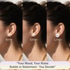 Women's 8MM 10MM 12MM High-Luster Pearl Stud Earrings Set, Flat-back