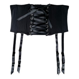 TVRtyle Black Removable Strap Metal Buckles Women Garter Belts for Stockings S700 (Large)