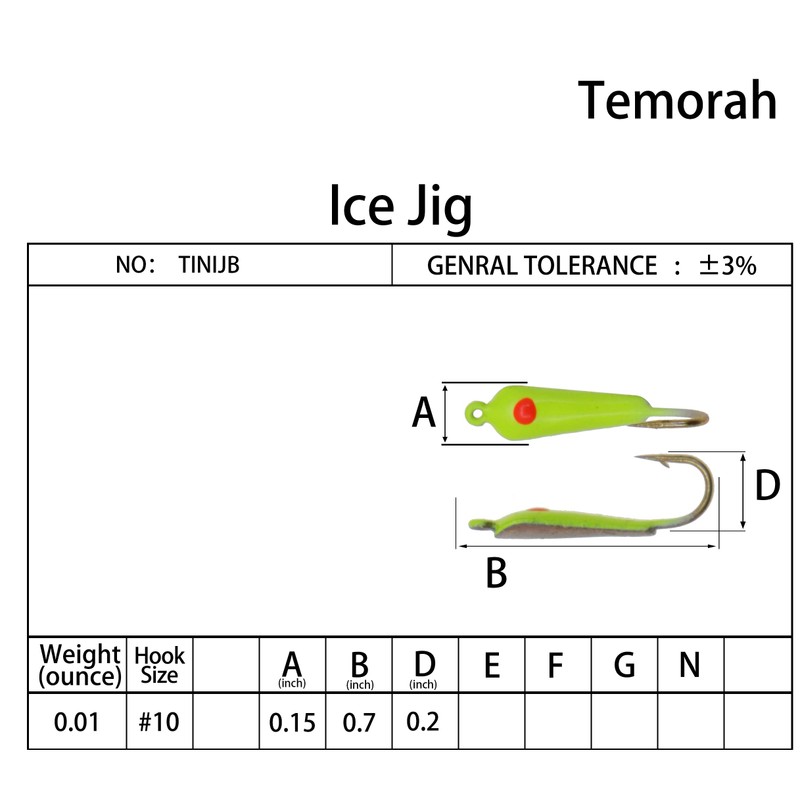 Temorah Ice Jig Kit (Assorted, TINIJB-10 14PCS)
