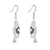Trumpet Earrings Sterling Silver Music Trumpet Dangle Earrings Music Jewelry