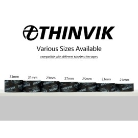 Thinvik Upgraded Tubeless Bike Wheel Rim Tape Width 21/23/25/27/29/31/33/35 mm x Length 5.5m/18.04ft Roll Anti Puncture for Mountain&Road Bike Wheel Carbon set-33mm