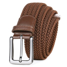 AXKAL Golf Belt Men Elastic Braided Belt Unisex Men Women Value Pack, Men’s Elastic Stretch Woven Belt (53''(135cm) Fits Waist 46''-50'', Brown)