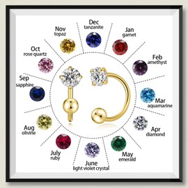 Tiny 3mm Natural Birthstone Earrings for Women Teen Girls Small Huggie Half Hoop Earrings Tiny Cartilage Hypoallergenic Stud Screw Earrings (Gold, 6.June-Alexandrite)