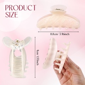 Yuxung 8 Pcs Large Acrylic Hair Claw Clips for Women Non-slip Strong Hold Jaw Clamps for Thick or Thin Hair(Starry Sky,Fresh Color)