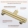 TRUSTMI Double Shower Head Manifold Splitter 2 Way Shower Arm