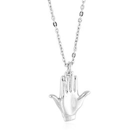 Divine Nine Depot Silver Toned Ivy Hand Sign Pendant Necklace