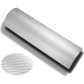 DIYAH 3D White Carbon Fiber Film Twill Weave Vinyl Sheet Roll Wrap DIY Decals (12" X 60" / 1FT X 5FT)