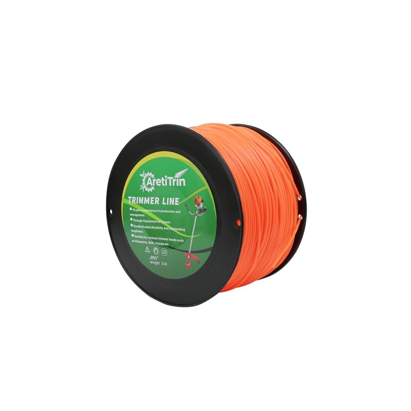 Premium Heavy Duty Weed Eater String - 837ft Orange Trimmer