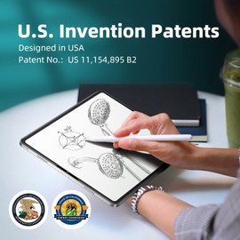 Cobbe 48-Setting High Pressure 3-Way Shower Head Combo, Hand Held Shower & Rain Shower Separately or Together, 4.7" Dual 2 in 1 Showerhead with Stainless Steel Hose - Chrome - U.S. Invention Patents