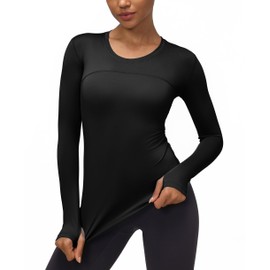 Women's Sun Protection Compression Shirts UPF 50+ Long Sleeve Workout T-Shirts Rash Guard Athletic Tops